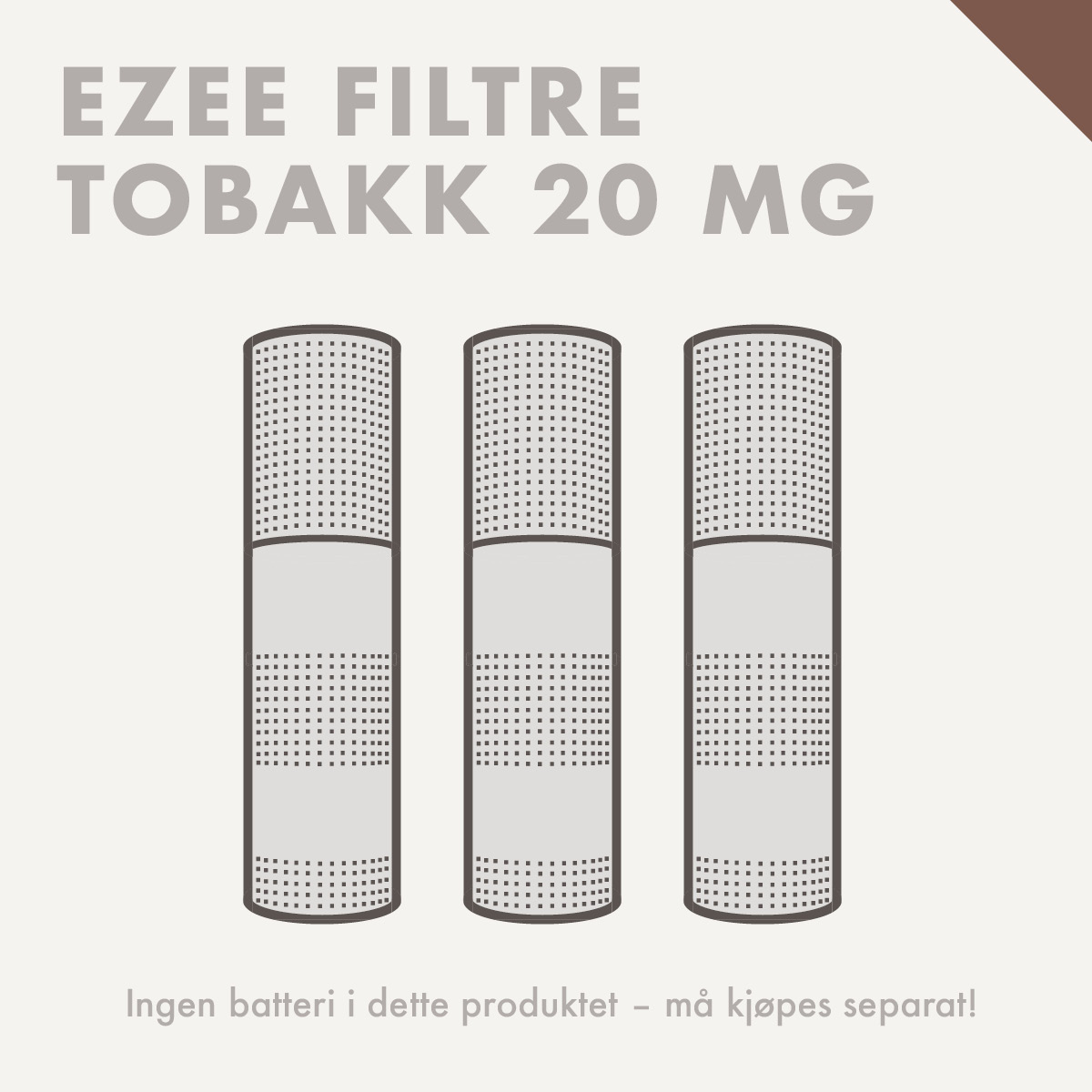 ezee e-sigarett filtre tobakk 20mg nikotin 3 filtre