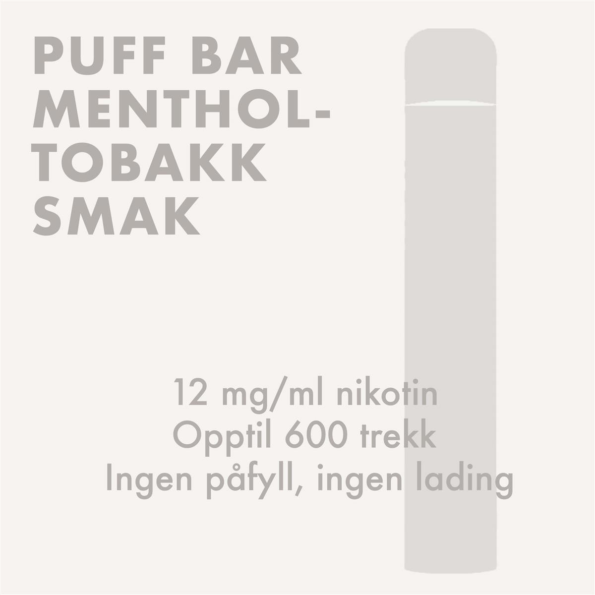 Go+ Puff Bar Menthol-Tobakk 12mg/ml Nikotin