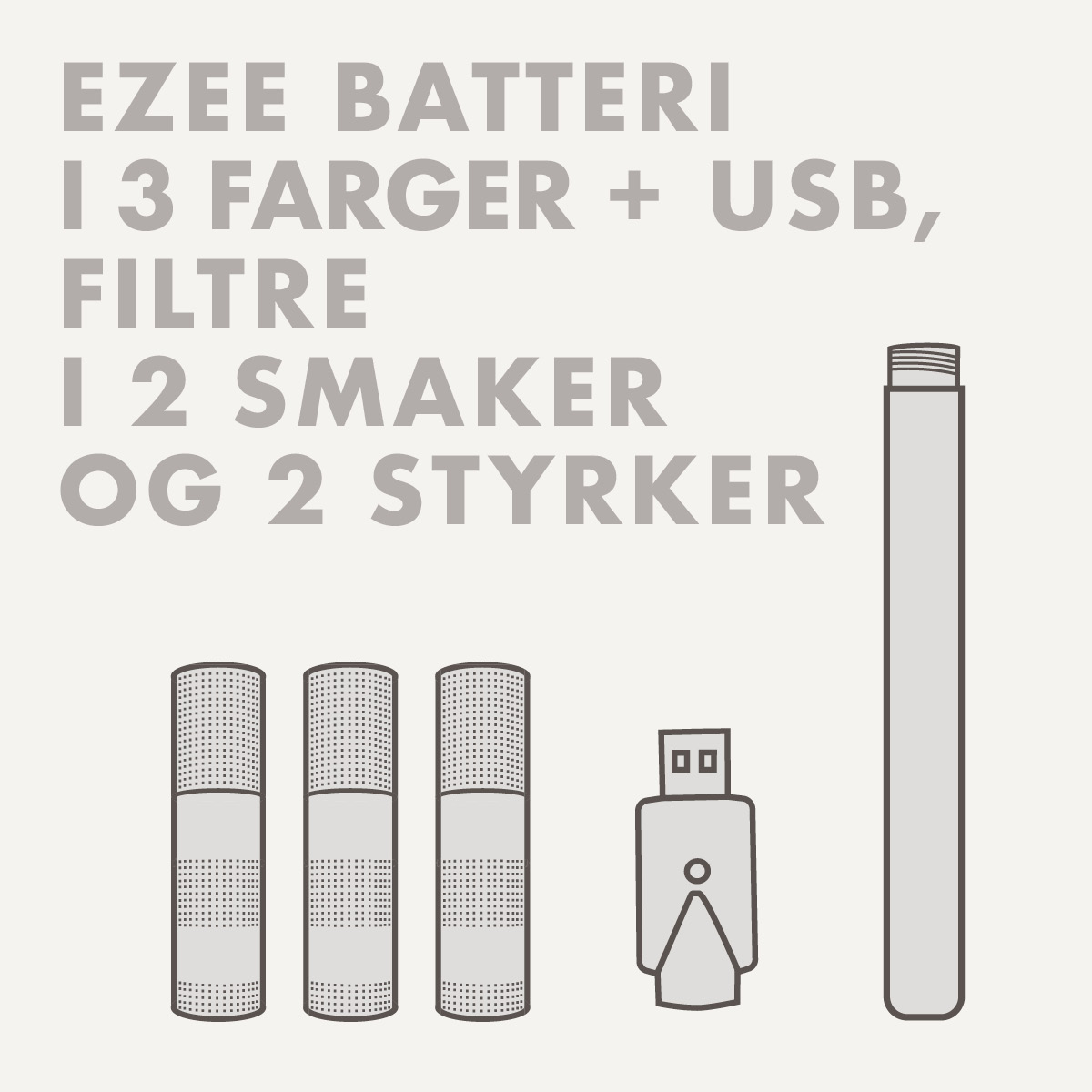 Oppladbar E-sigarett med filter